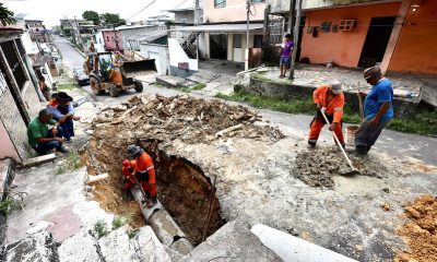 Prefeitura de Manaus recupera rede de drenagem afetada por tubulação de esgoto no bairro Japiim