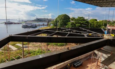 Mirante do ‘Nosso Centro’ tem 91% do forro de madeira de cumaru instalado, dando conforto térmico e beleza à cobertura