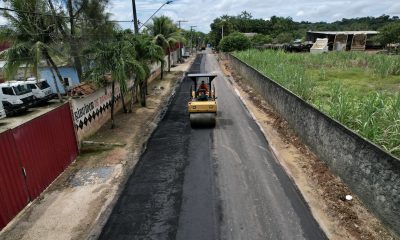 Seminf realiza pavimentação em rua no bairro Tarumã, Zona Oeste de Manaus