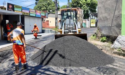 Seminf avança nas obras do programa “Asfalta Manaus” no São Geraldo, zona Centro-Sul de Manaus